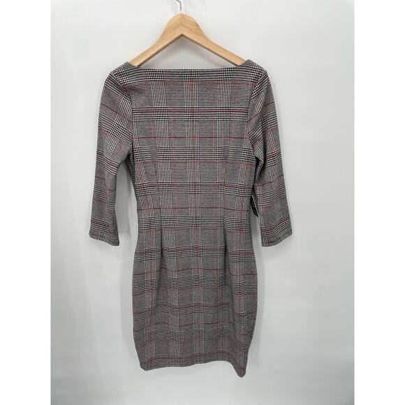 EXPRESS NWT Plaid Square Neck Sheath Academia Dress / S - Picture 6 of 9